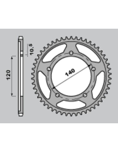 CHT ZĘBATKA TYLNA 4398 42 THF SUZUKI GSXR 1000 '00-'05, DL 1000 '02-'06 (A4152061423)