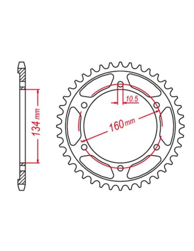 GROSSKOPF PROMOCJA ZĘBATKA TYLNA UTWARDZANA 4405 42 C45 HONDA CBR 600RR '03-'21 (JTR1307.42)