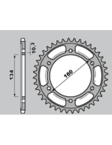 JR WYPRZEDAŻ ZĘBATKA TYLNA ULTRALIGHT UTWARDZANA 4405 46 C45 HONDA CBR 600F SPORT '01-'02, CBR 600 F4I '01-'06 (JTR1307.46)