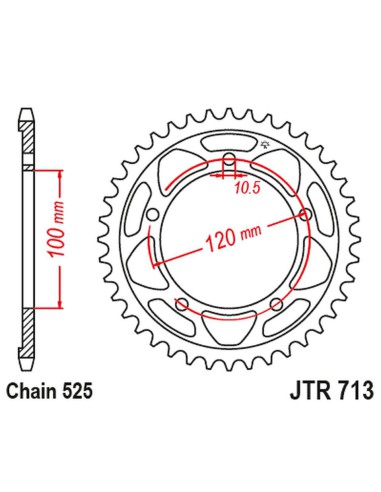 JT ZĘBATKA TYLNA 4447 40 APRILIA RSV 1000 11-15 (444740JT) (ŁAŃC.525)