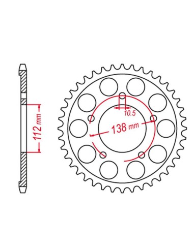 GROSSKOPF PROMOCJA ZĘBATKA TYLNA 4448 48 YAMAHA YZF-R6 '99-'02 KONWERSJA NA ŁAŃCUCH 530 (JTR1871.48)