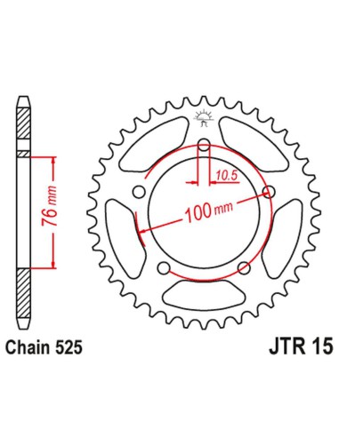 JT ZĘBATKA TYLNA 4456 42 BENELLI 500 LEONCINO '17-, TRK 502 '17-18 (445642JT) (ŁAŃC. 525)