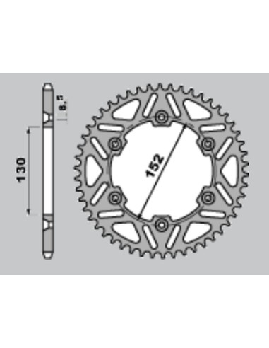 CHT WYPRZEDAŻ ZĘBATKA TYLNA ALUMINIOWA T7075 (ERGAL) 4500 48 APRILIA MXV/RXV/SXV 450/550 '06-'12 (JTR706.48) (ŁAŃC. 520) KOLOR