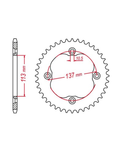 GROSSKOPF PROMOCJA ZĘBATKA TYLNA 4509 36 SUZUKI LTR 450 '06-'09 (JTR1760.36)