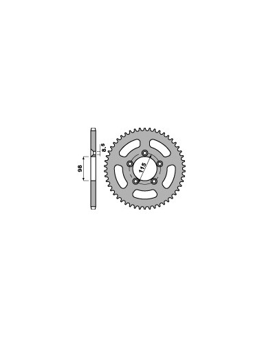 PBR ZĘBATKA TYLNA 4552 48 KTM SX 65 ('98-'20) (ŁAŃC. 420)