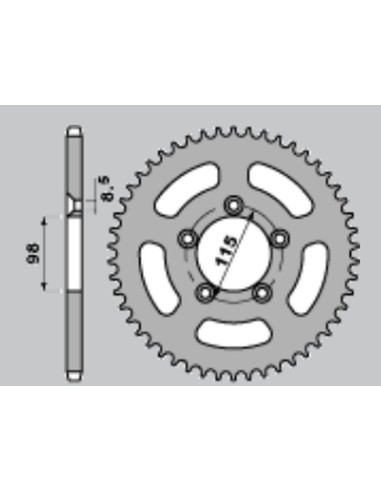 JR ZĘBATKA TYLNA ALUMINIOWA (ANODOWANA) 4552 50 KTM SX 65 '04-'11, SX 65 '12-'21 (+2) (JTR894.50) KOLOR POMARAŃCZOWY