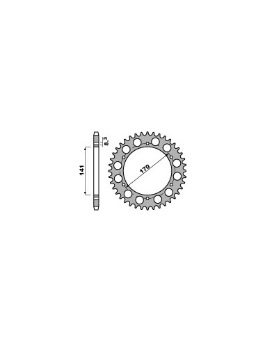 PBR ZĘBATKA TYLNA 4554 42 C45 BMW F 800 GS 08-12 (OTWÓR 8,5MM) ( ZASTĄPIONA PRZEZ 4550 42) (ŁAŃC. 525)