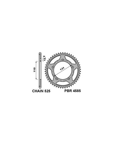 PBR ZĘBATKA TYLNA 4585 45 C45 BMW S1000RR 12-16, S1000XR 15-16 (JTR7.45)