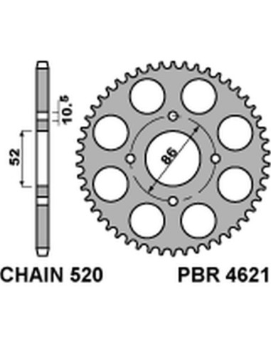 PBR ZĘBATKA TYLNA 4621 30 F KYMCO MXU/MXR50/150 (02-13) (JTR1071.30) (ŁAŃC. 520)