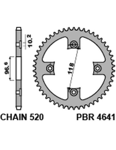 PBR ZĘBATKA TYLNA CAN AM DS 450 4641 42 C45