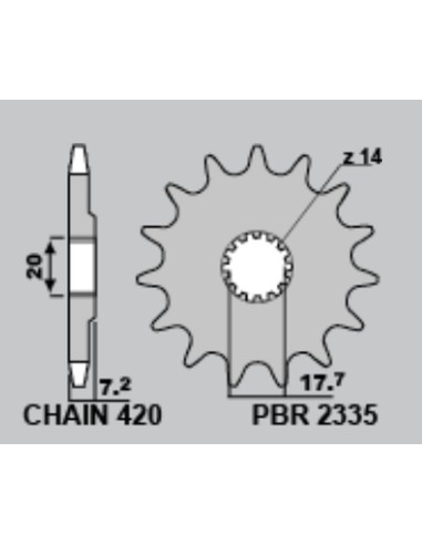 PBR ZĘBATKA TYLNA 4738 47 YAMAHA YZ 65 '18-'19 (JTR1798.47)