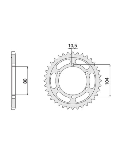 CHT ZĘBATKA TYLNA 488 38(488-38) KAWASAKI ZX 10R (MOD. 530)