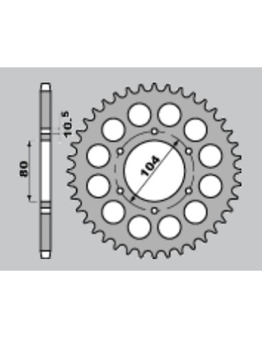 JR WYPRZEDAŻ ZĘBATKA TYLNA 488 42 KAWASAKI ZRX 1200 R/S 01-06, ZXR 750 91-92 (48842JT) (ŁAŃC. 530)