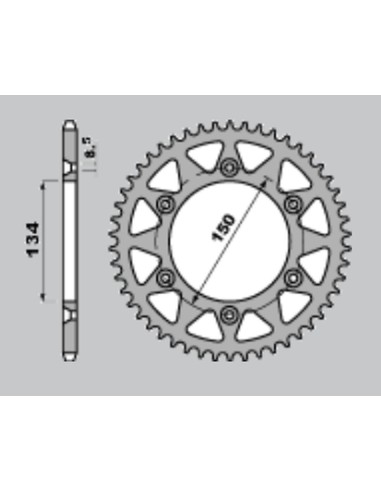 JR ZĘBATKA TYLNA 489 42 KAWASAKI KX 125/250/500 '84-'08, KDX 200 '84-'06, KDX 220 '97-'05, KDX 250 '91-'96, KLX 250 '93-'20, KXF