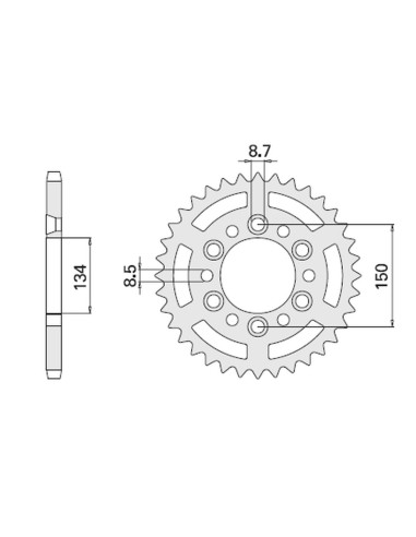 CHT ZĘBATKA TYLNA 489 47 (467-47) KAWASAKI KX/KXF `84-'20 (JTR460.47) (ŁAŃC. 520) (48947JT)