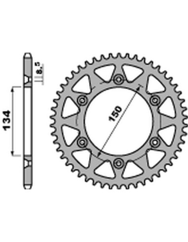 PBR ZĘBATKA TYLNA 489 47 C45 KAWASAKI KX/ KXF (ŁAŃC. 520)