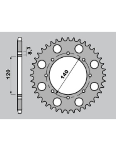 CHT ZĘBATKA TYLNA 491 44 (A4150487440) KAWASAKI KLR650 , KLE 500 ,KLX 650