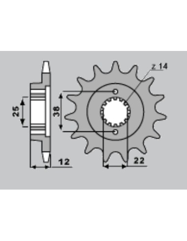 CHT ZĘBATKA PRZEDNIA 495 15 DUCATI 750 PASO 87-90 (495-15)