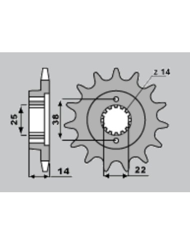 CHT ZĘBATKA PRZEDNIA 497 15 CAGIVA ELEFANT 750/900 (4012-15)