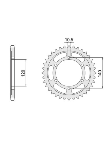 CHT ZĘBATKA TYLNA 498 38 (499-38) (JTR499.38) SUZUKI GSXR 750/1300 TL 1000R/S ,KAWASAKI VN 800 VULCAN, ZZR 600