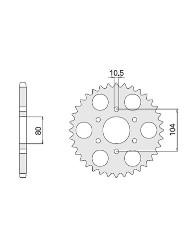 CHT ZĘBATKA TYLNA 501 33 KAWASAKI KZ 750 GPZ 1100 (501-33) (ŁAŃC.630)