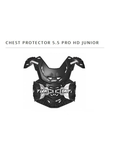 LEATT OSŁONA KLATKI PIERSIOWEJ (BUZER) CHEST PROTECTOR 5.5 PRO HD JUNIOR (DZIECIĘCA) KOLOR CZARNY/BIAŁY