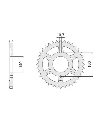 CHT ZĘBATKA TYLNA 502 44 KAWASAKI ZZR 1100 98-99 (502-44) (JTR502.44)