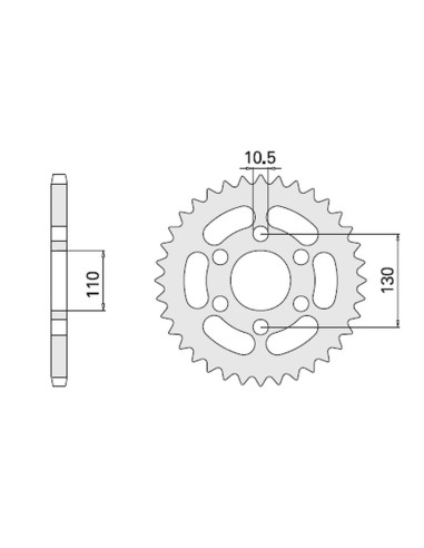 CHT ZĘBATKA TYLNA 504 44 KAWASAKI EL 250 88-96 (486-44) (JTF486.44)