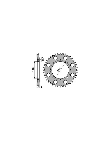 PBR ZĘBATKA TYLNA 506 43 C45 KAWASAKI KLR 600 84-90 (ŁAŃC. 520)