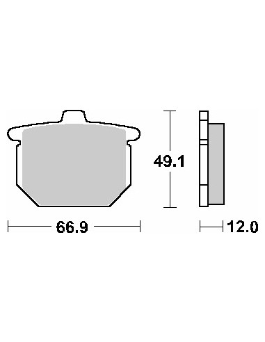 SBS KLOCKI HAMULCOWE KH29 STREET STANDART CERAMIC HONDA GL1100 GOLD WING '75-'77, CB 750 '77-'79 KOLOR CZARNY PRZÓD