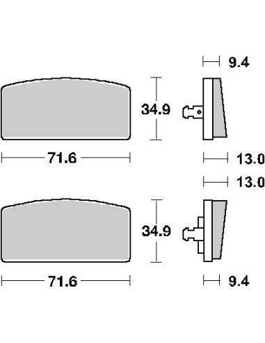 SBS KLOCKI HAMULCOWE KH22 STREET STANDART CERAMIC KOLOR CZARNY PASUJE DO: BMW R75,R90,R100, PRZÓD