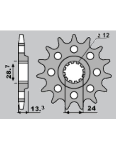 CHT ZĘBATKA PRZEDNIA 522 15 KAWASAKI KZ 1000/Z100J/GPZ 1100 (522-15) (JTF523.15)