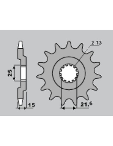 CHT ZĘBATKA PRZEDNIA 528 15 KAWASAKI GPZ 750 83-89 (514-15) (JTF 514.15)