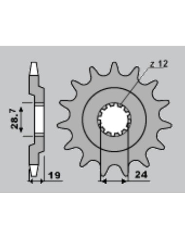 CHT ZĘBATKA PRZEDNIA 529 15 KAWASAKI ZX 10 88-90 (526-15) (ŁAŃC.532)