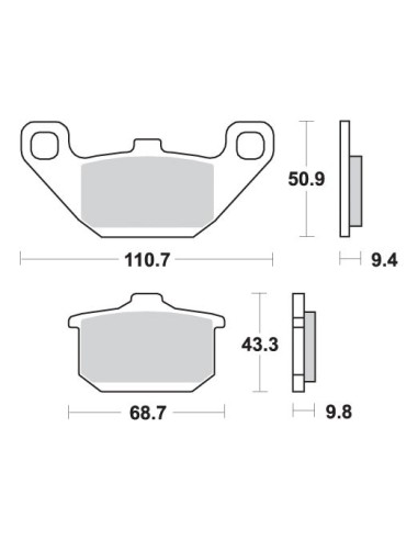 SBS KLOCKI HAMULCOWE KH85 STREET STANDART CERAMIC KOLOR CZARNY