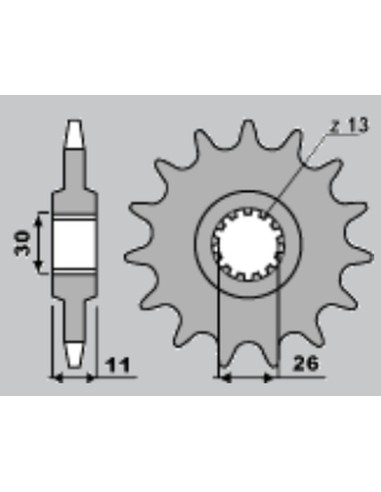 JR ZĘBATKA PRZEDNIA 579 14 YAMAHA R1/FJ1200/XJR (JTF579.14)