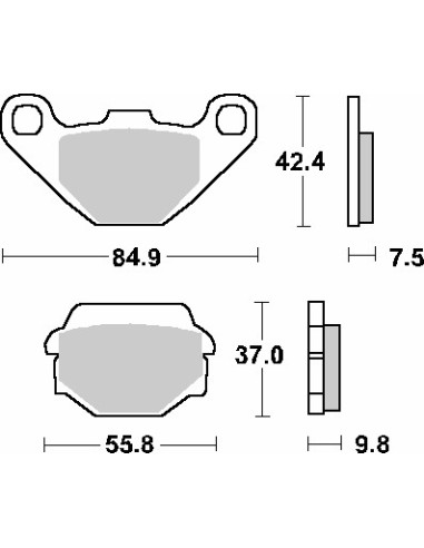 SBS PROMOCJA KLOCKI HAMULCOWE KH67 STREET STANDART CERAMIC KOLOR CZARNY