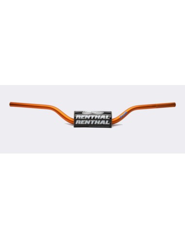 RENTHAL KIEROWNICA 1,1/8 CALA (28,6MM) MX FATBAR HANDLEBAR ORANGE HONDA CR/CRF, KAWASAKI KX/KXF KOLOR POMARAŃCZOWY Z GĄBKĄ