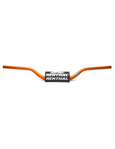 RENTHAL KIEROWNICA 1,1/8 CALA (28,6MM) MX FATBAR HANDLEBAR RC WYSOKA HIGH ORANGE KOLOR POMARAŃCZOWY Z GĄBKĄ