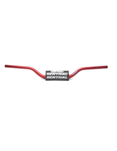 RENTHAL KIEROWNICA 1,1/8 CALA (28,6MM) MX FATBAR HANDLEBAR RC WYSOKA HIGH RED KOLOR CZERWONY Z GĄBKĄ