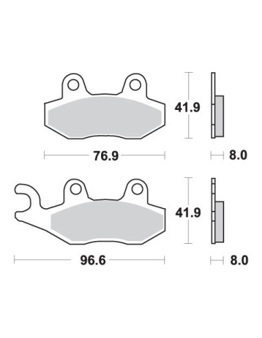 SBS KLOCKI HAMULCOWE KH135 / KH214 STREET PERFORMANCE (EXCEL) SINTER KOLOR ZŁOTY