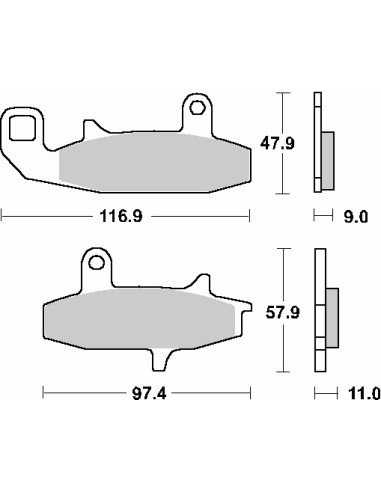 SBS WYPRZEDAŻ KLOCKI HAMULCOWE KH147 STREET STANDART CERAMIC KOLOR CZARNY