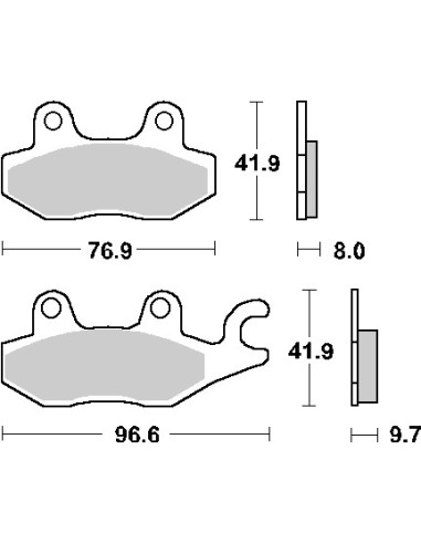 SBS PROMOCJA KLOCKI HAMULCOWE KH165/2 STREET STANDART CERAMIC KOLOR CZARNY