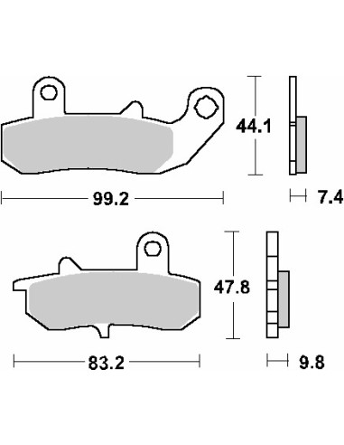 SBS PROMOCJA KLOCKI HAMULCOWE KH157 STREET STANDART CERAMIC KOLOR CZARNY PASUJE DO: SUZUKI DR 650/750/800