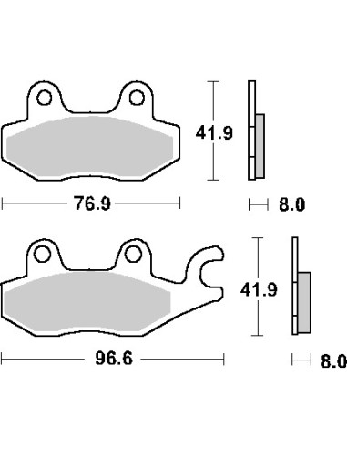 SBS KLOCKI HAMULCOWE KH165 / KH215 RACING DUAL CARBON KOLOR CZARNY