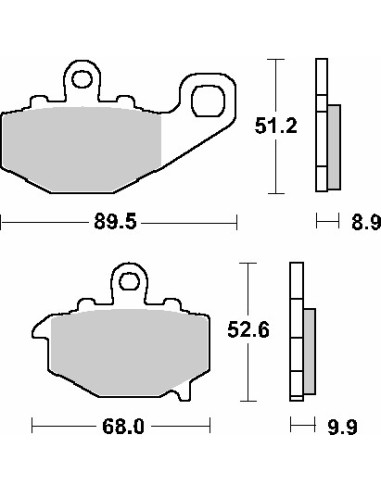 SBS KLOCKI HAMULCOWE KH192 STREET STANDART CERAMIC KOLOR CZARNY PASUJE DO: KAWASAKI ER-6F/GPZ/KLE/Z/ZR/ZX-6R/ZX-9R/ZX-10R/ZZR