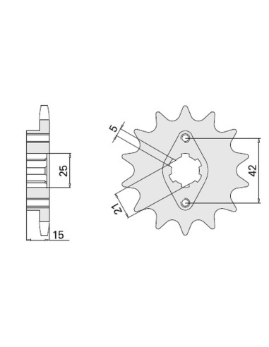 CHT ZĘBATKA PRZEDNIA 7003 15 DUCATI PANTAH 350 500/650 81-82 (492-15)