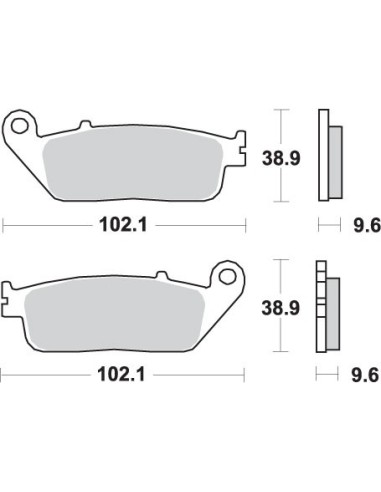 SBS KLOCKI HAMULCOWE KH196 STREET STANDART CERAMIC PASUJE DO: HONDA CB 500, CTX 700, NC 750, VT 750, XL 600V, PRZÓD