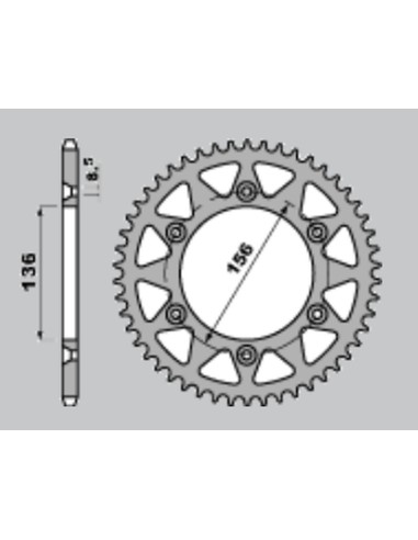 JR ZĘBATKA TYLNA ALUMINIOWA (ANODOWANA) 702 48 BETA 450RR '10-12, 520RR '10-14, GAS GAS EC 200 '03-15, EC 250 '01-18, EC 300