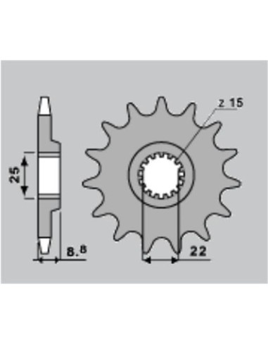 JR ZĘBATKA TYLNA 702 51 BETA 450RR '10-12, 520RR '10-14, GAS GAS EC 200 '03-15, EC 250 '01-18, EC 300 '01-15, EC 450 '03-15,